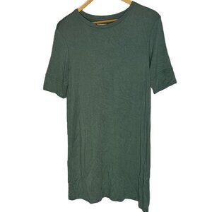 Lou & Grey Women's S T-shirt Dress Green Casual Comfy Stretch Basic